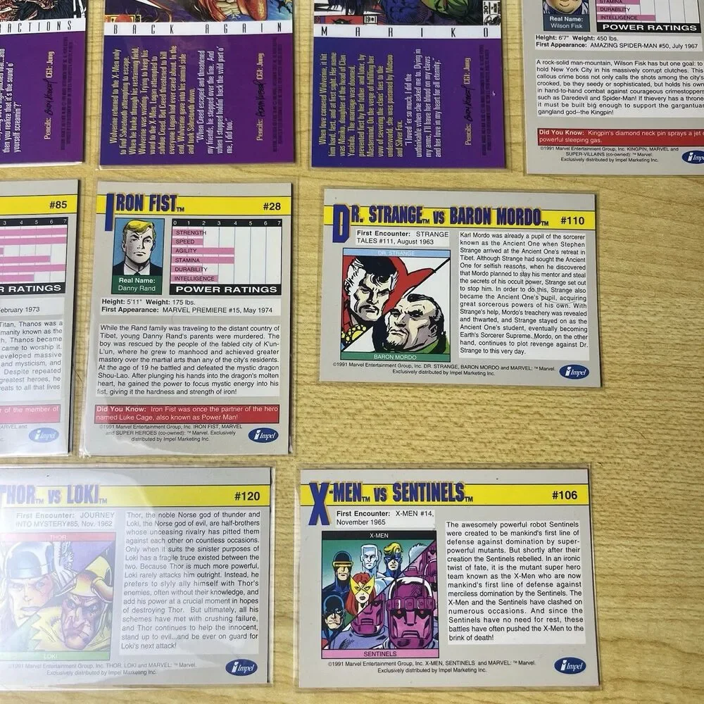 Marvel Trading Card Lot 1991 Universe 1992 Masterpieces 1995 Fleer Ultra X-Men